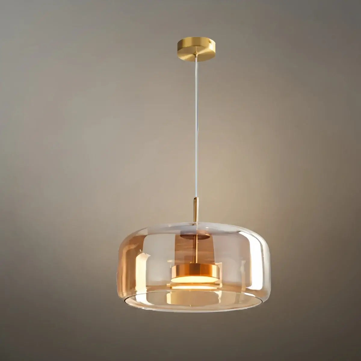 Candeeiro de Teto Moderno – Vidro Âmbar/Fumado para Cozinha/Sala de Jantar - Flindria
