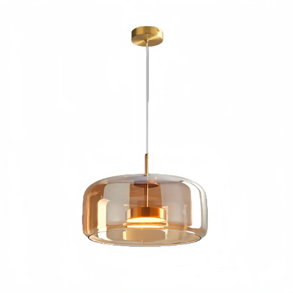 Candeeiro de Teto Moderno – Vidro Âmbar/Fumado para Cozinha/Sala de Jantar - Flindria
