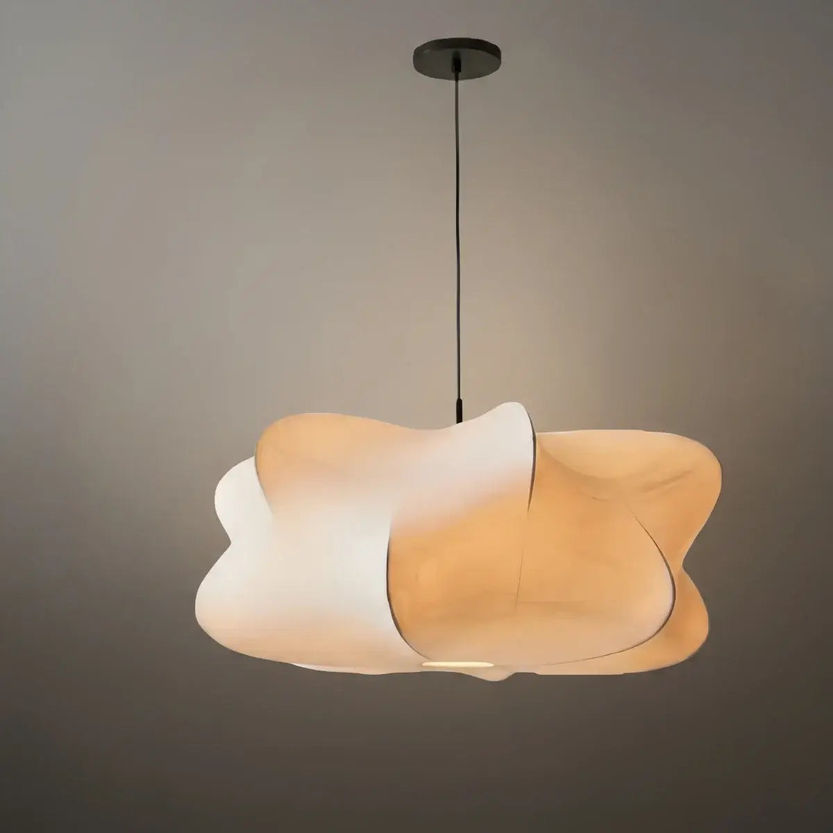 Japandi Pendant Light – White Silk Crossover Design for Bedroom Dining Room - Flindria