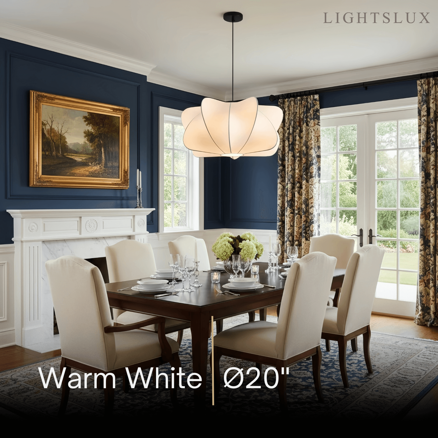 Japandi Pendant Light – White Silk Crossover Design for Bedroom Dining Room - Flindria