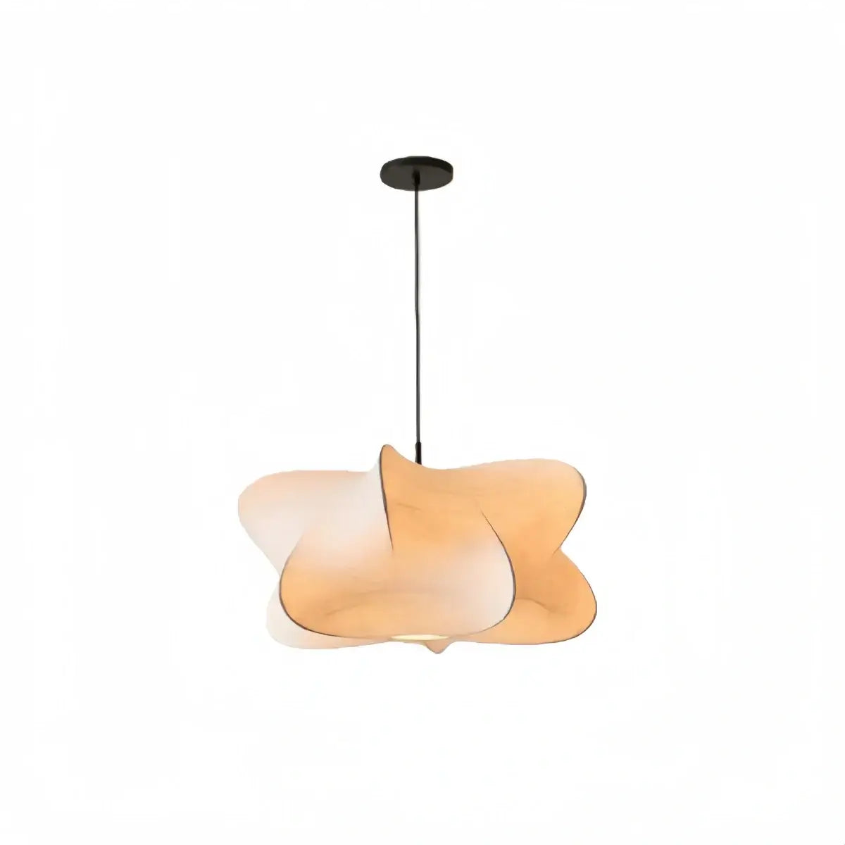 Japandi Pendant Light – White Silk Crossover Design for Bedroom Dining Room - Flindria