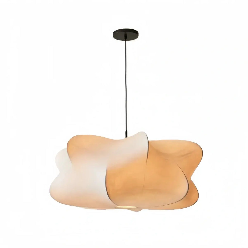 Japandi Pendant Light – White Silk Crossover Design for Bedroom Dining Room - Flindria