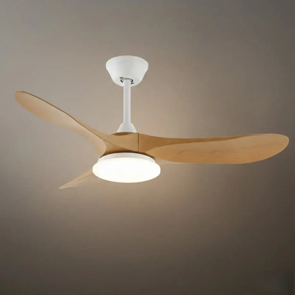 Modern Wood Ceiling Fan Light – 42” 52” Adjustable Airflow & Light Dining Room - Flindria