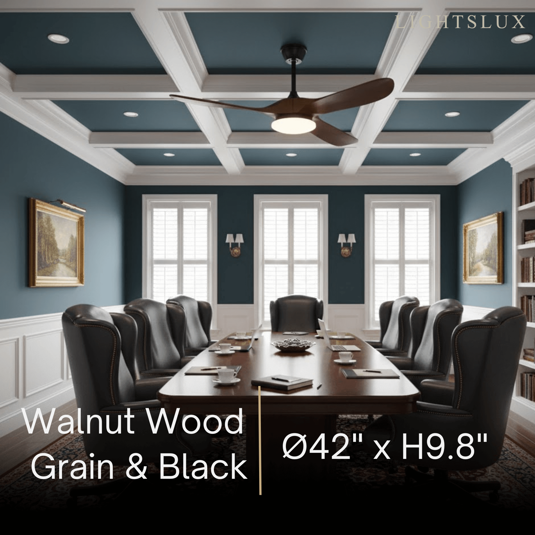 Modern Wood Ceiling Fan Light – 42” 52” Adjustable Airflow & Light Dining Room - Flindria