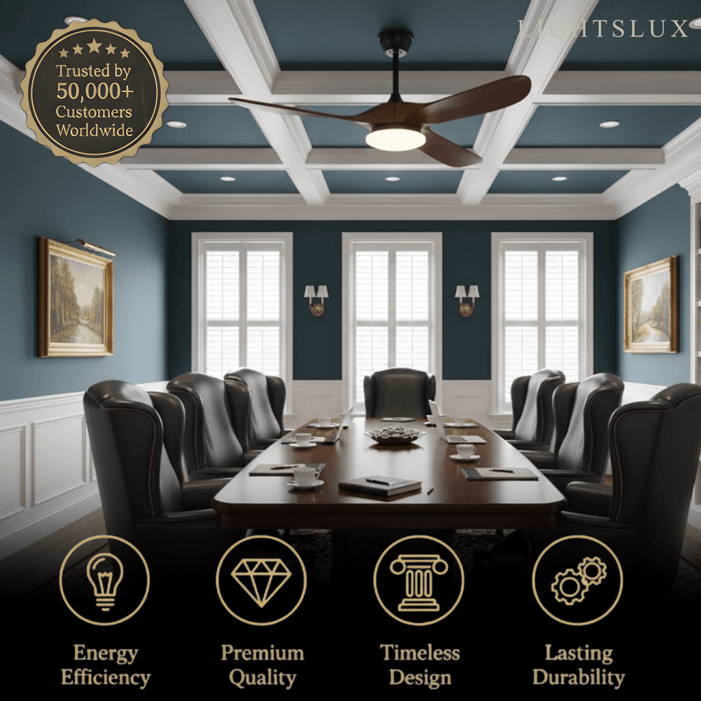Modern Wood Ceiling Fan Light – 42” 52” Adjustable Airflow & Light Dining Room - Flindria
