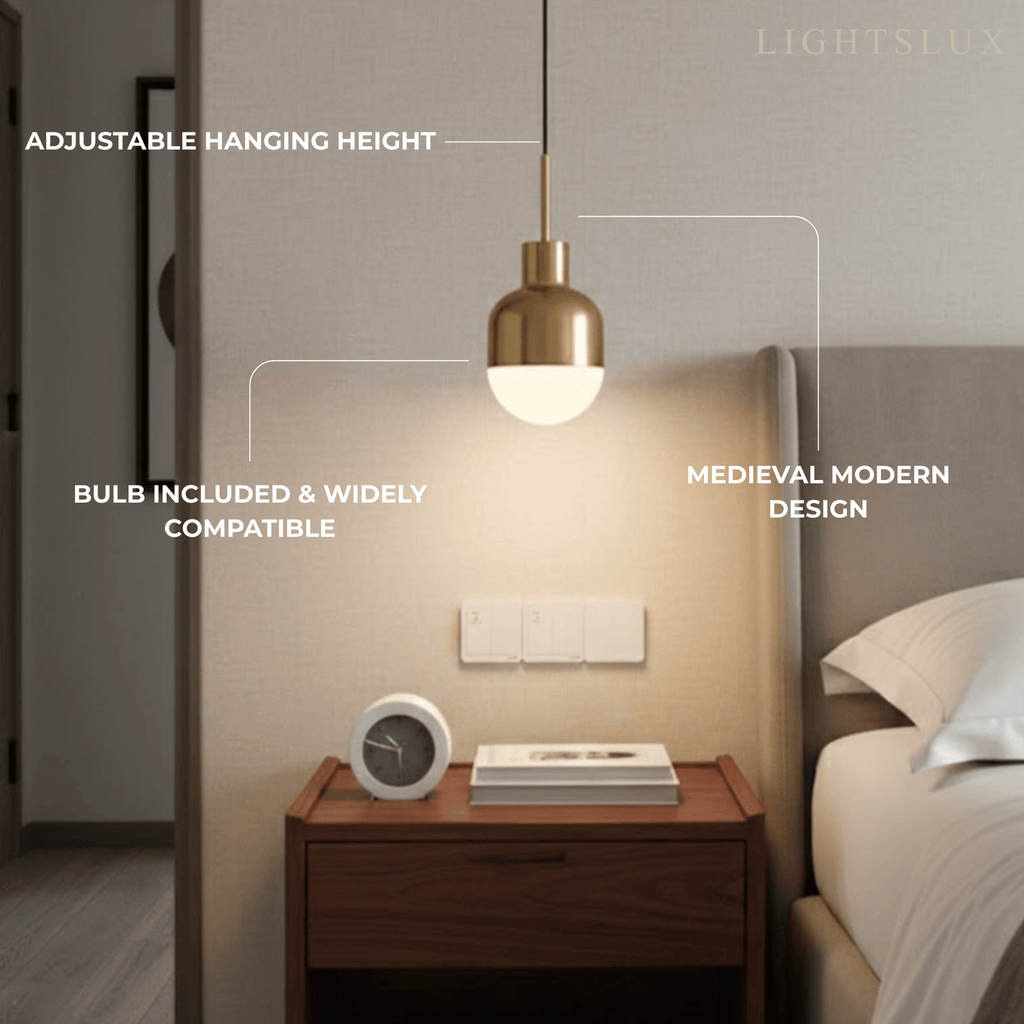 Lámpara Colgante de Medio Siglo – Pantalla de Vidrio de Cobre Electrodepositado para Interiores Rústicos Modernos - Flindria