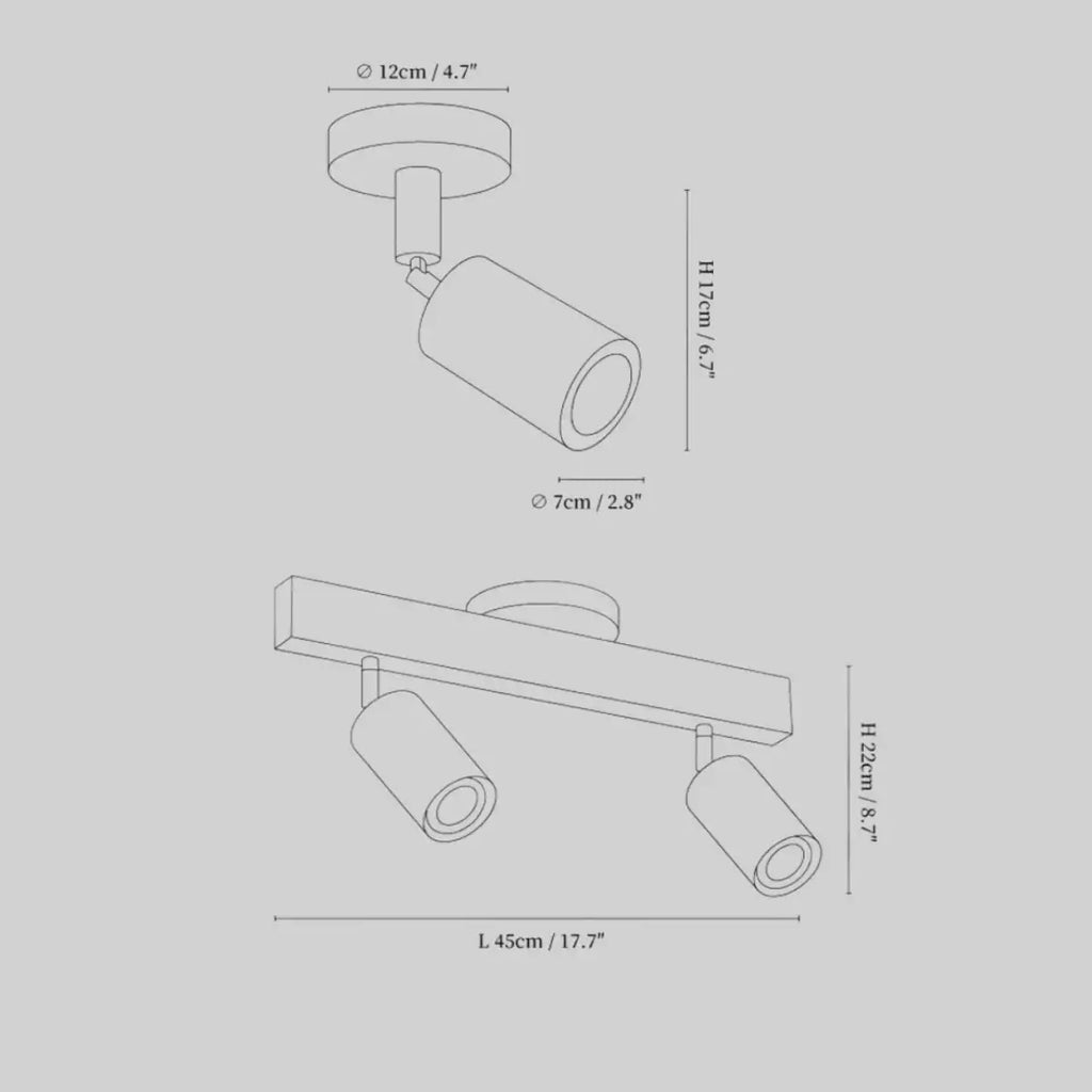Modern Track Light – Wood Cylinder Shades Adjustable for Living Room - Flindria
