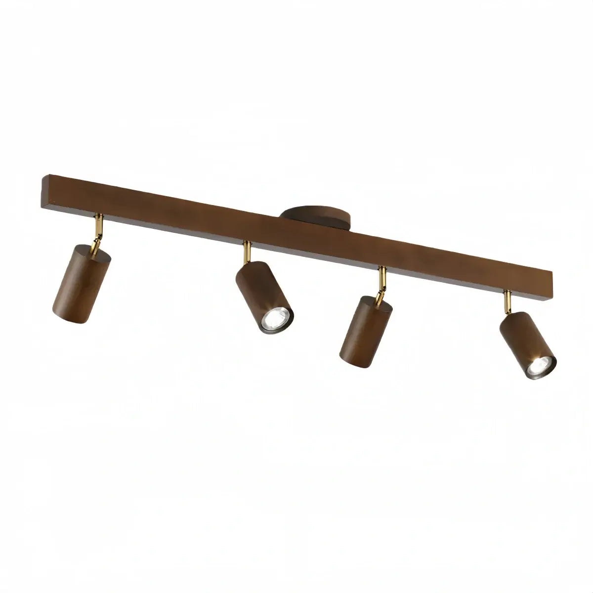 Modern Track Light – Wood Cylinder Shades Adjustable for Living Room - Flindria