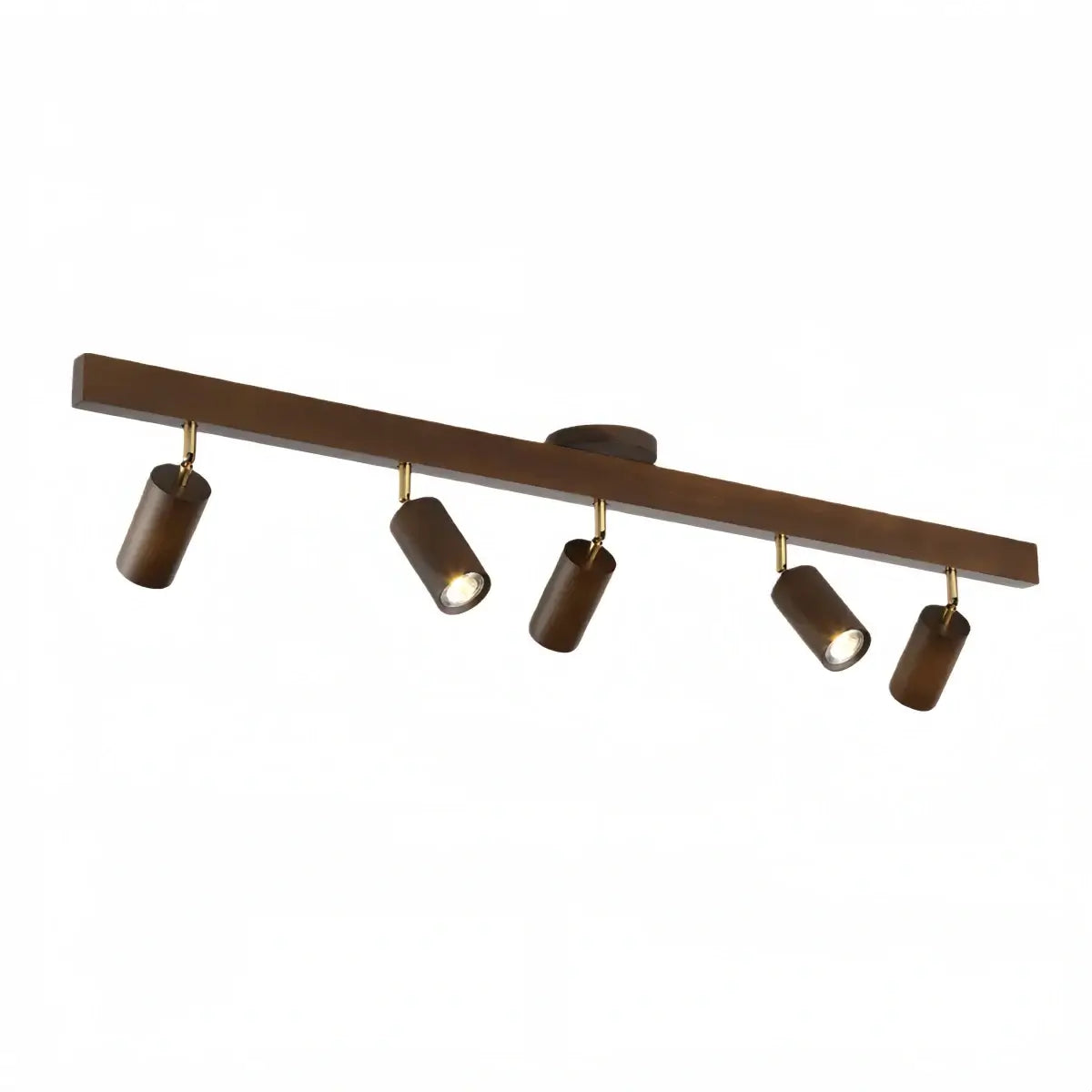 Modern Track Light – Wood Cylinder Shades Adjustable for Living Room - Flindria