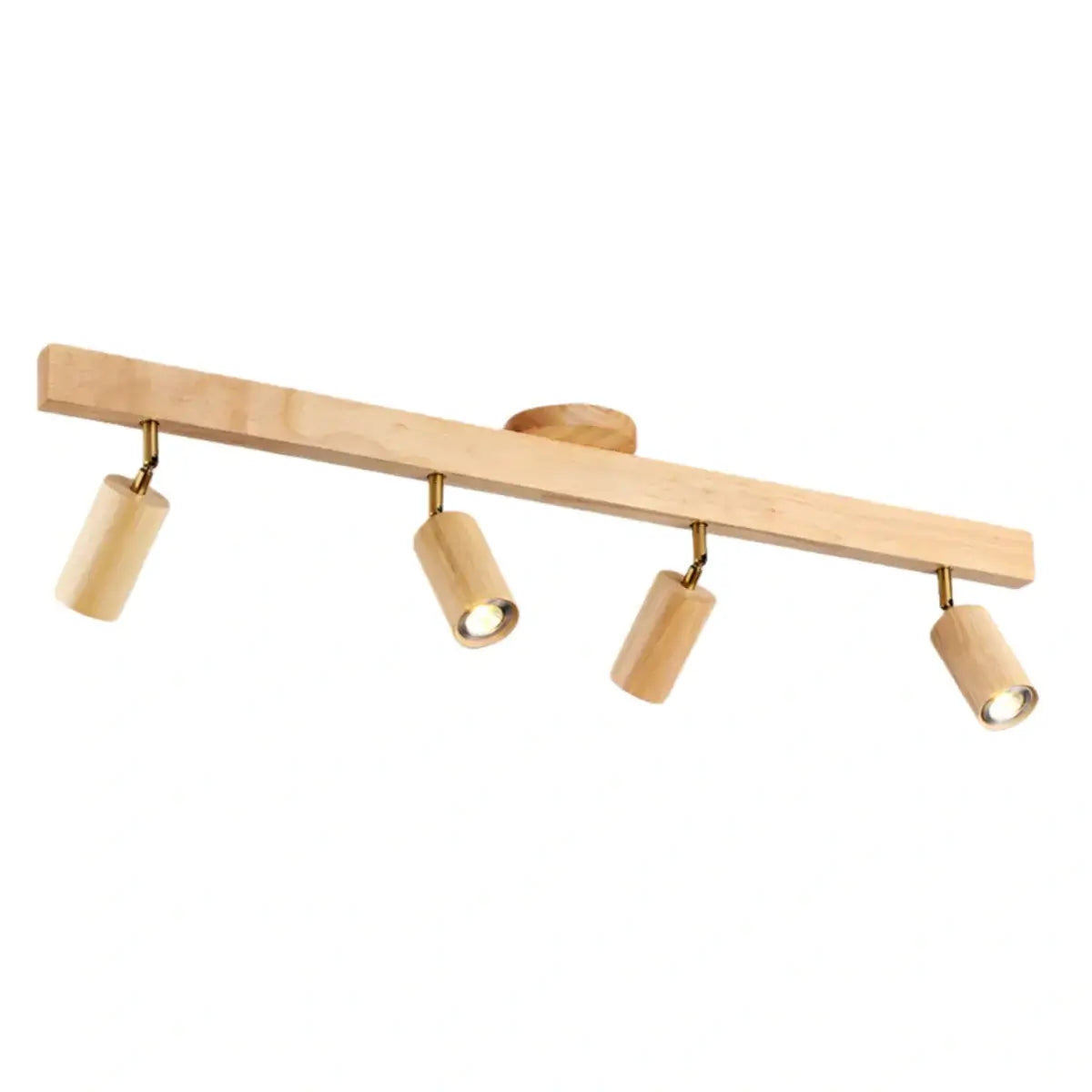 Modern Track Light – Wood Cylinder Shades Adjustable for Living Room - Flindria