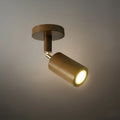 Modern Track Light – Wood Cylinder Shades Adjustable for Living Room - Flindria