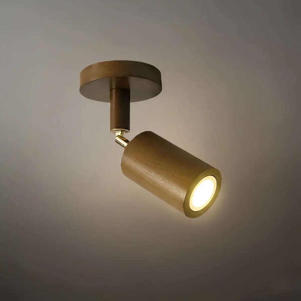 Modern Track Light – Wood Cylinder Shades Adjustable for Living Room - Flindria