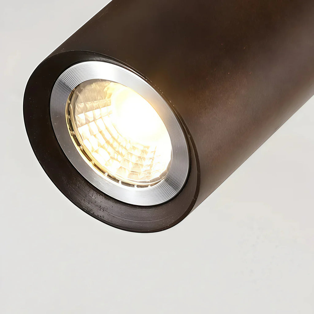 Modern Track Light – Wood Cylinder Shades Adjustable for Living Room - Flindria