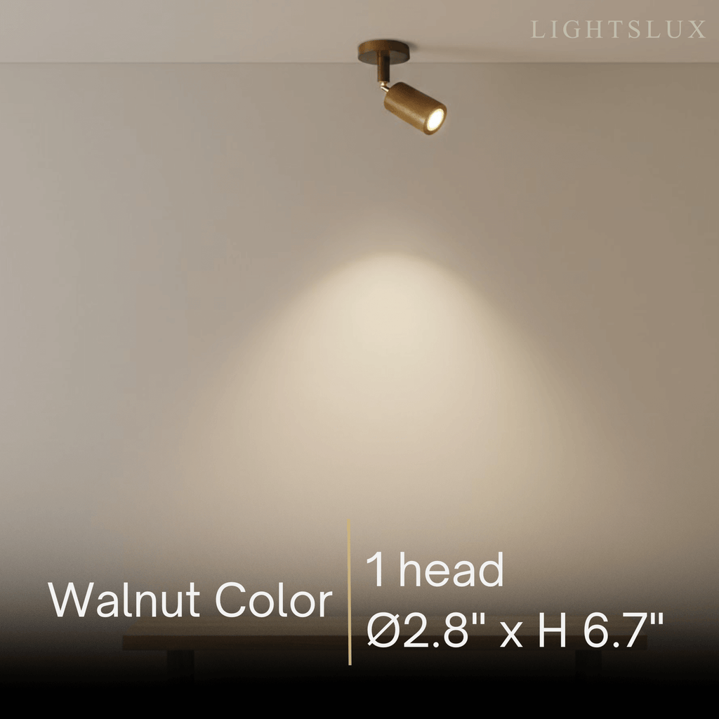 Modern Track Light – Wood Cylinder Shades Adjustable for Living Room - Flindria