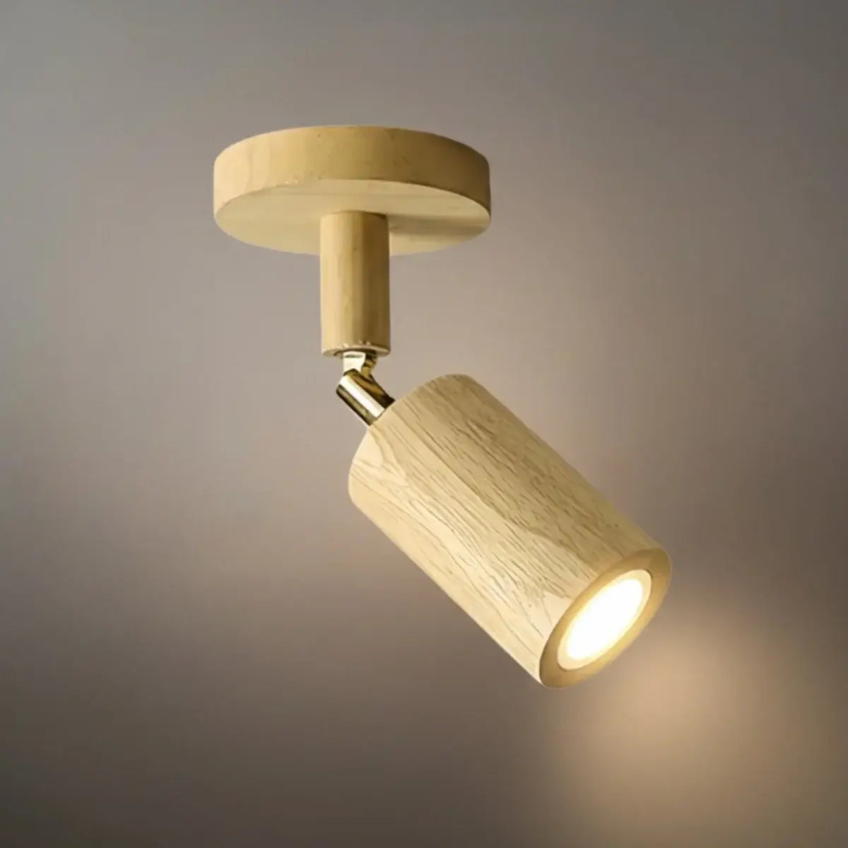 Modern Track Light – Wood Cylinder Shades Adjustable for Living Room - Flindria