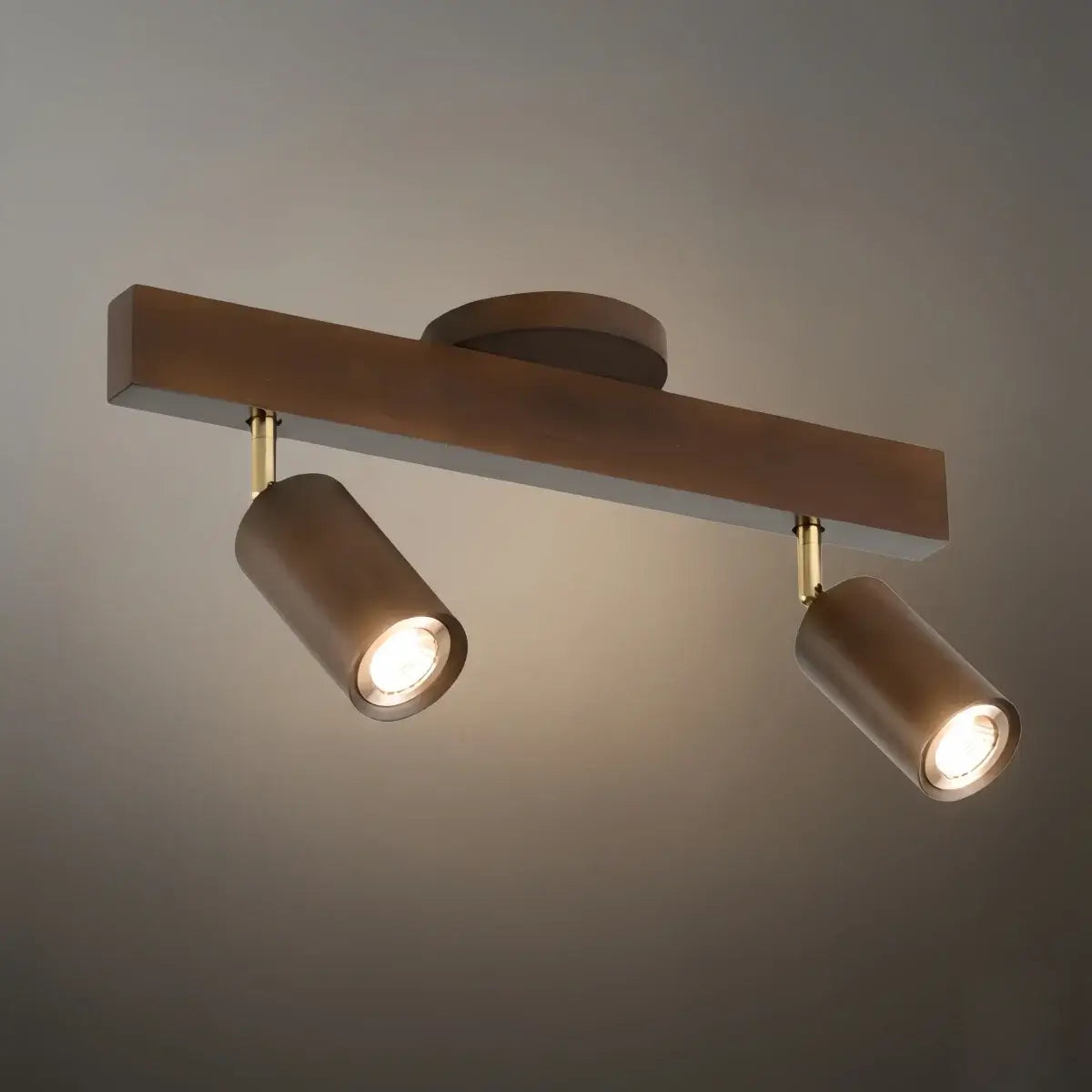 Modern Track Light – Wood Cylinder Shades Adjustable for Living Room - Flindria