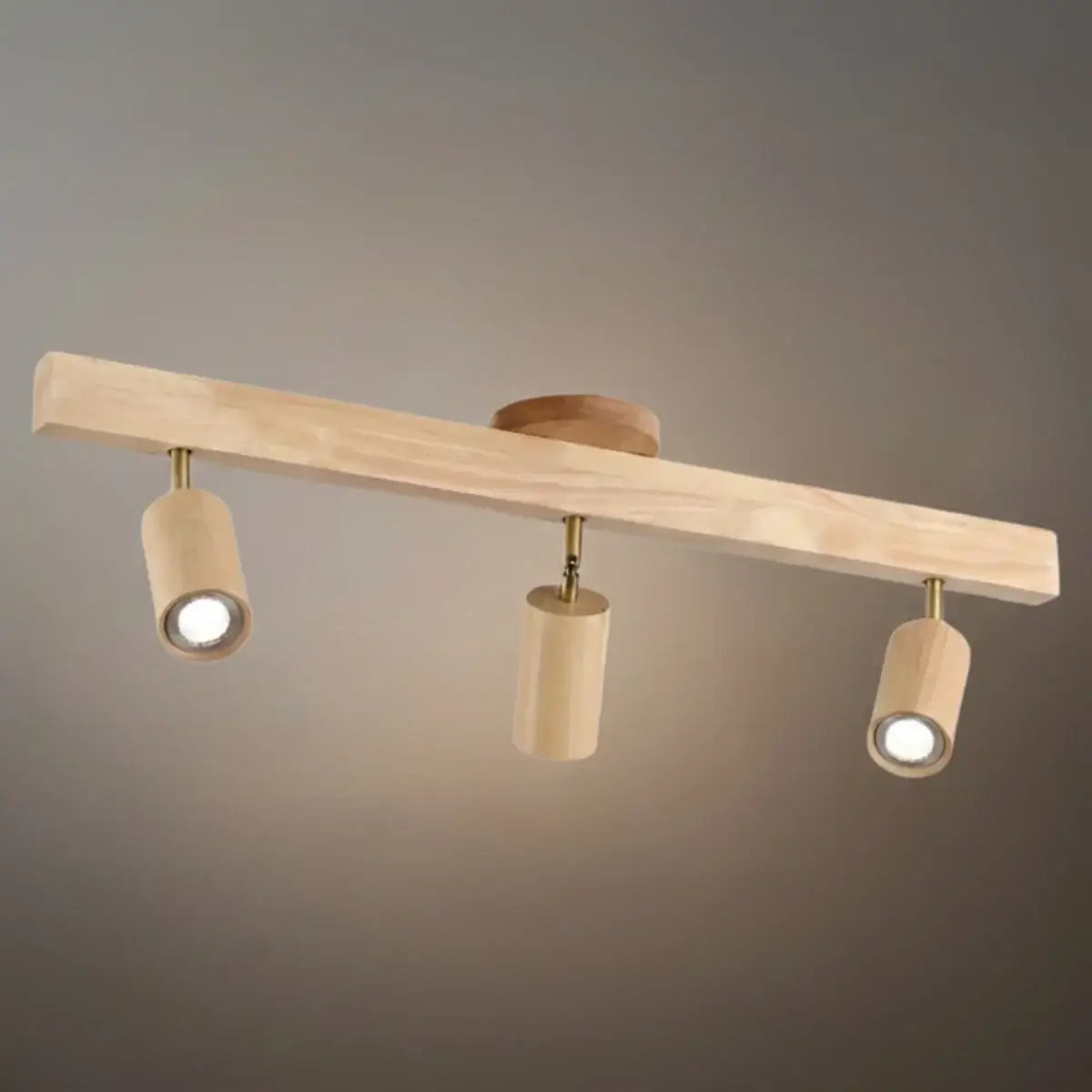 Modern Track Light – Wood Cylinder Shades Adjustable for Living Room - Flindria