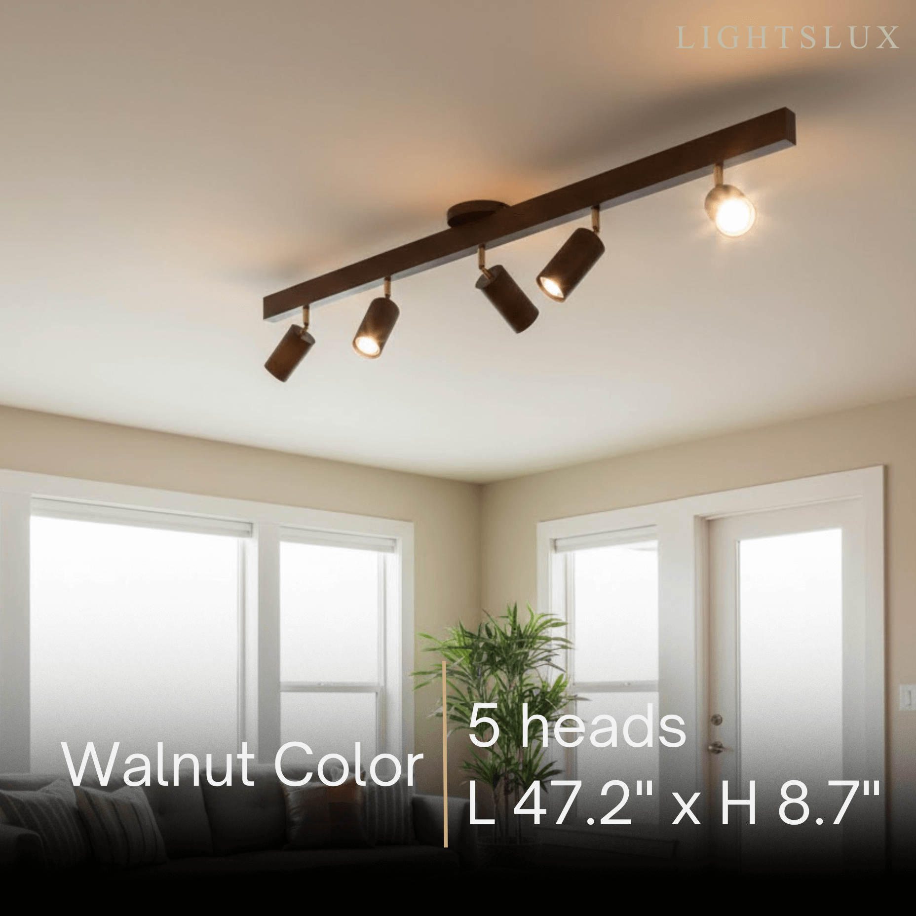 Modern Track Light – Wood Cylinder Shades Adjustable for Living Room - Flindria