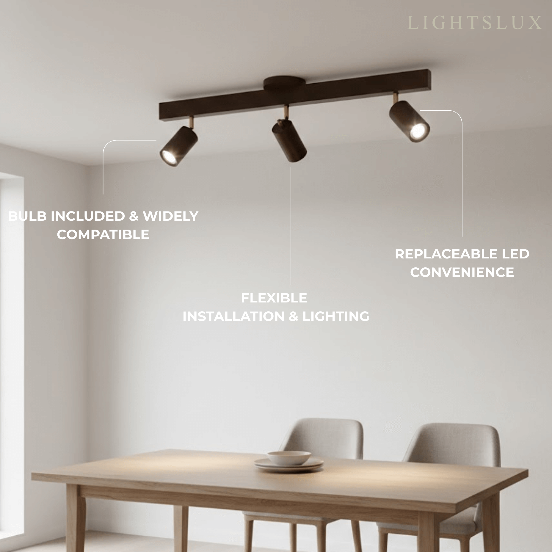 Modern Track Light – Wood Cylinder Shades Adjustable for Living Room - Flindria