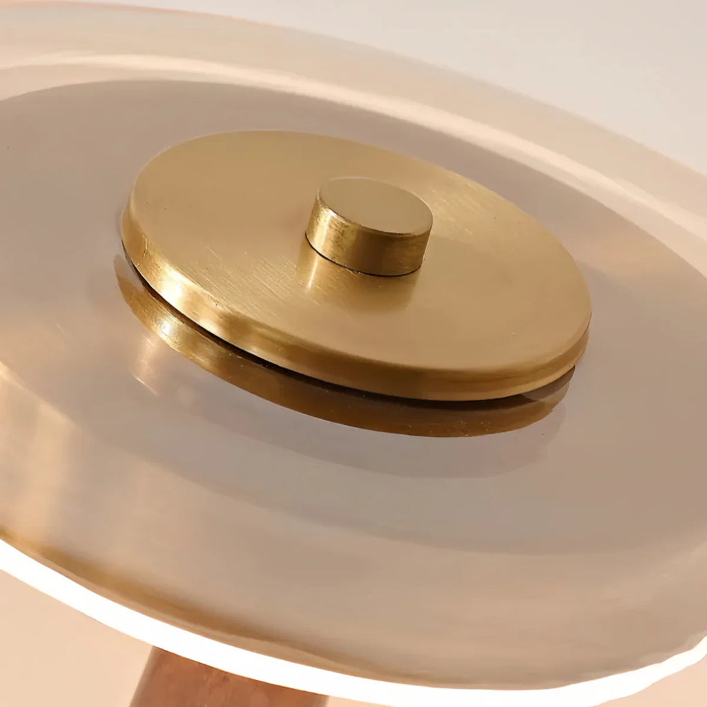 Lampe de Table Moderne – Socle en Bois & Abat-jour en Verre Ambre pour Bureau, Chevet ou Console - Flindria