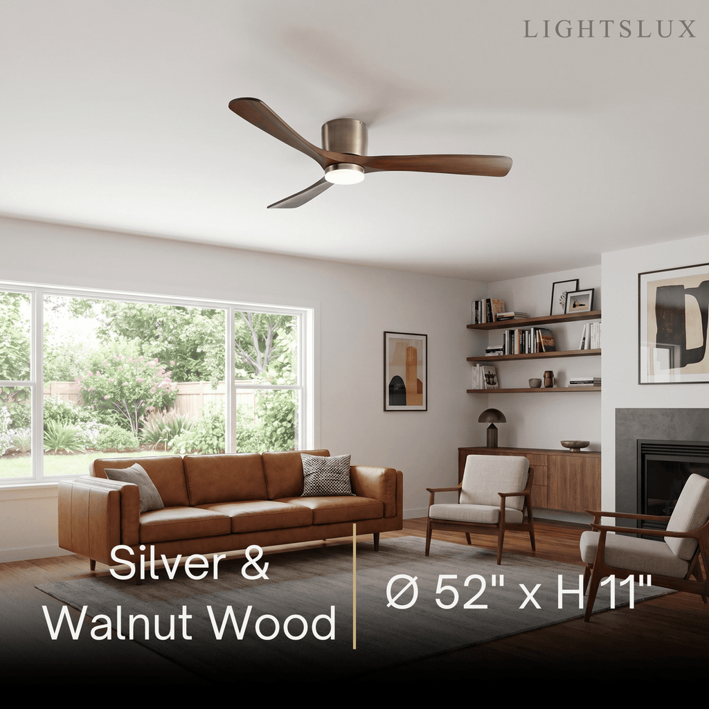 Nordic Ceiling Fan Light – Wood Clean Lines Quiet Airflow for Living Room/Bedroom - Flindria