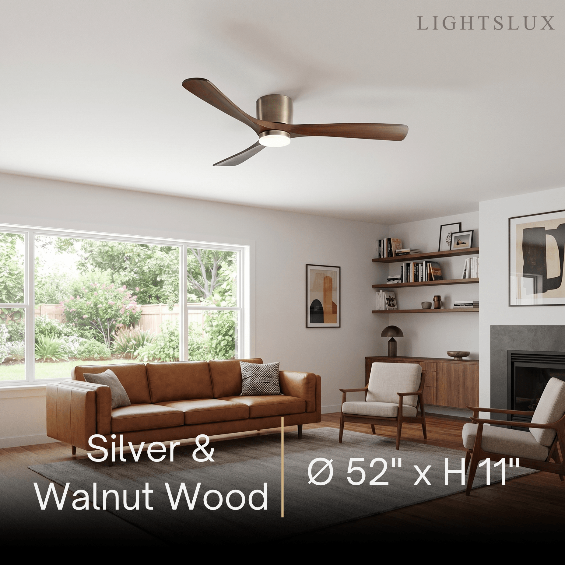Nordic Ceiling Fan Light – Wood Clean Lines Quiet Airflow for Living Room/Bedroom - Flindria