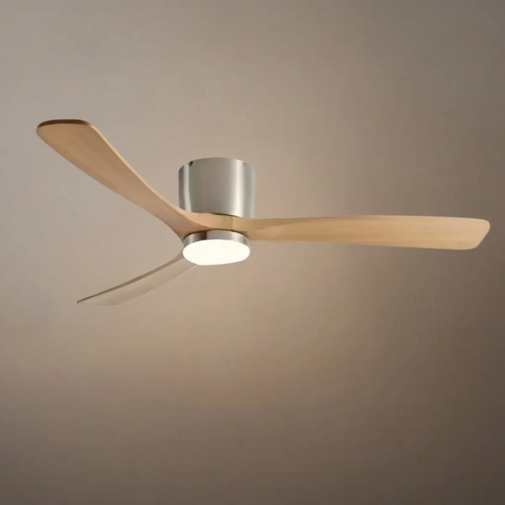 Nordic Ceiling Fan Light – Wood Clean Lines Quiet Airflow for Living Room/Bedroom - Flindria