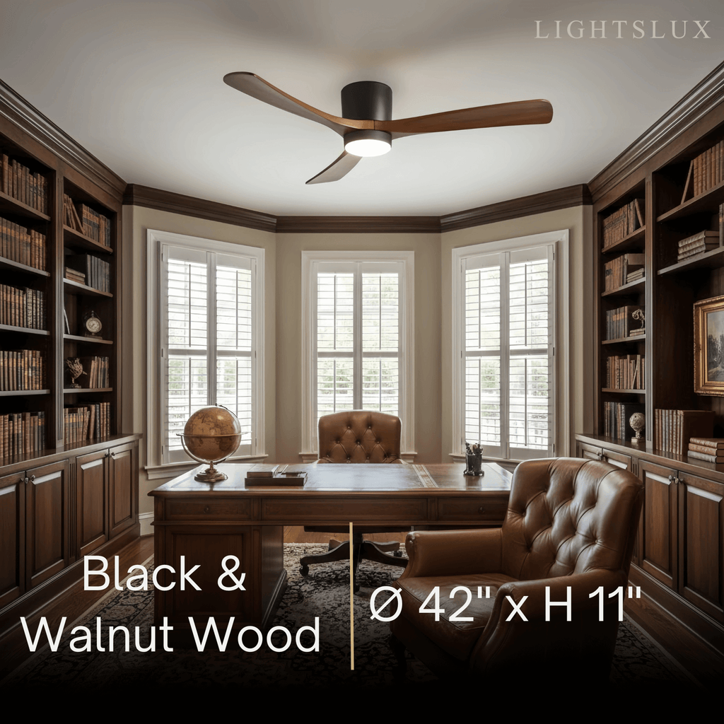 Nordic Ceiling Fan Light – Wood Clean Lines Quiet Airflow for Living Room/Bedroom - Flindria