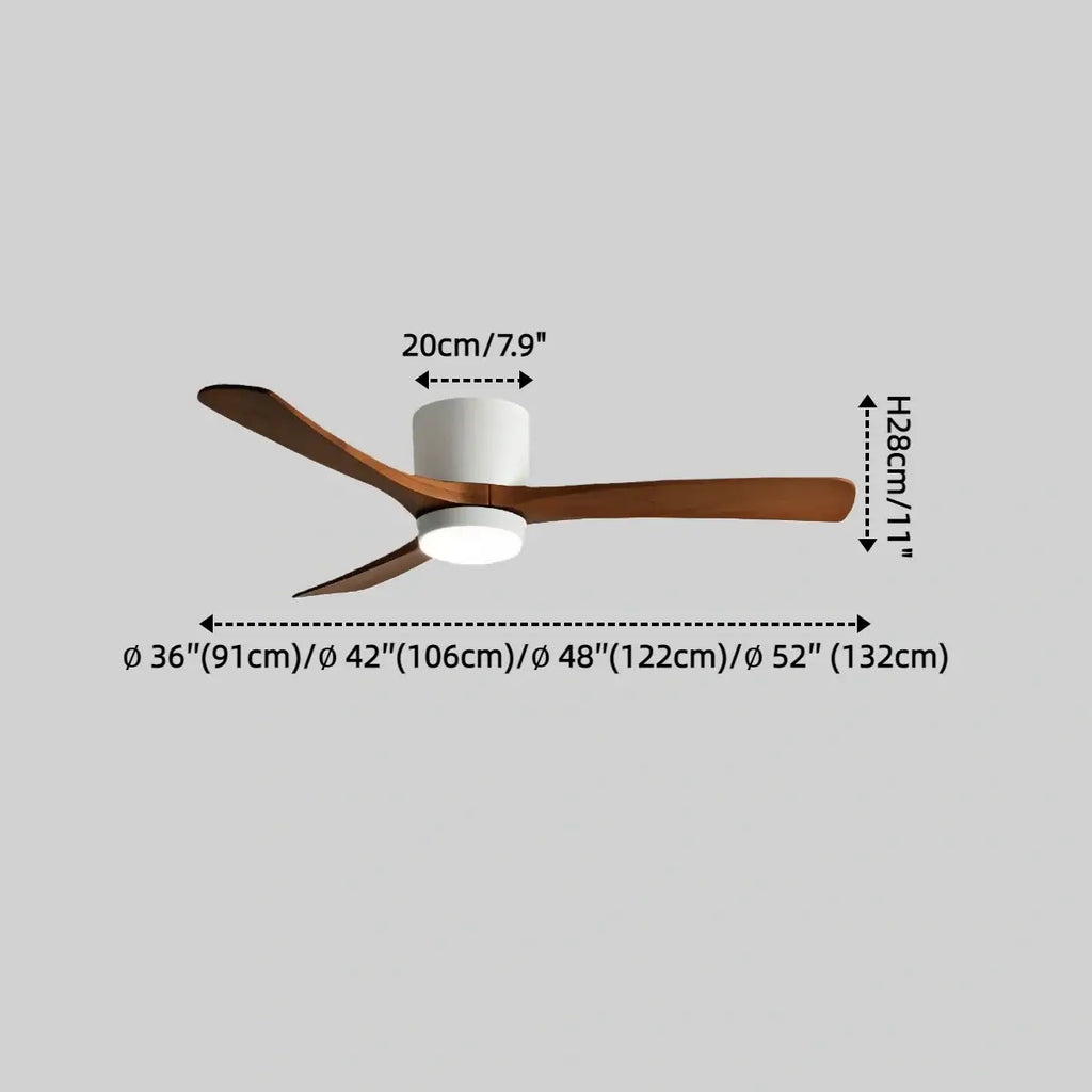 Nordic Ceiling Fan Light – Wood Clean Lines Quiet Airflow for Living Room/Bedroom - Flindria