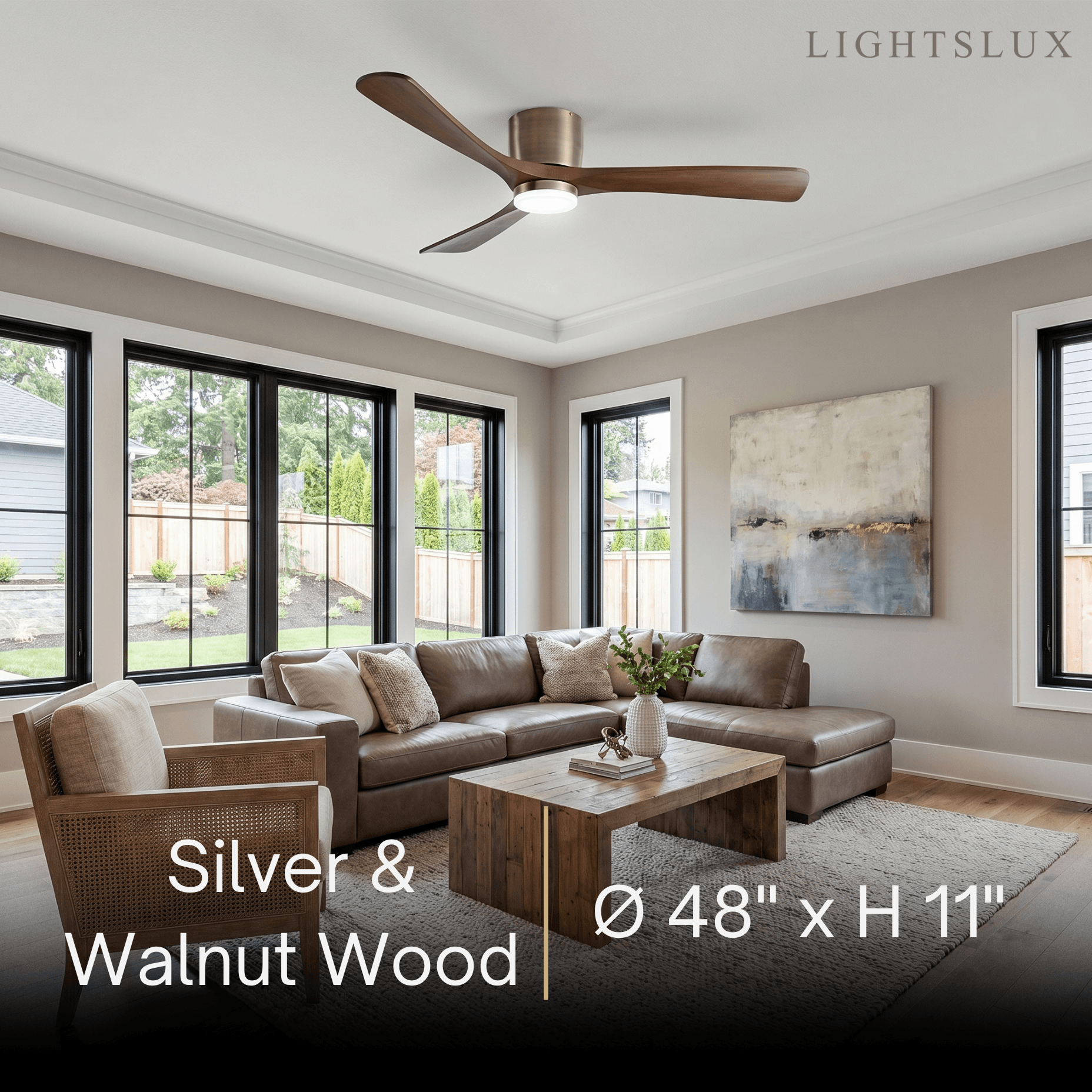Nordic Ceiling Fan Light – Wood Clean Lines Quiet Airflow for Living Room/Bedroom - Flindria