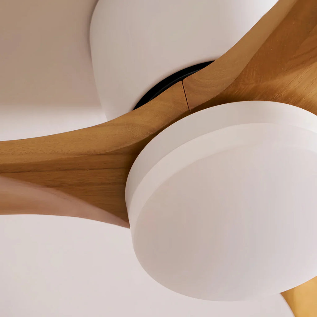 Nordic Ceiling Fan Light – Wood Clean Lines Quiet Airflow for Living Room/Bedroom - Flindria