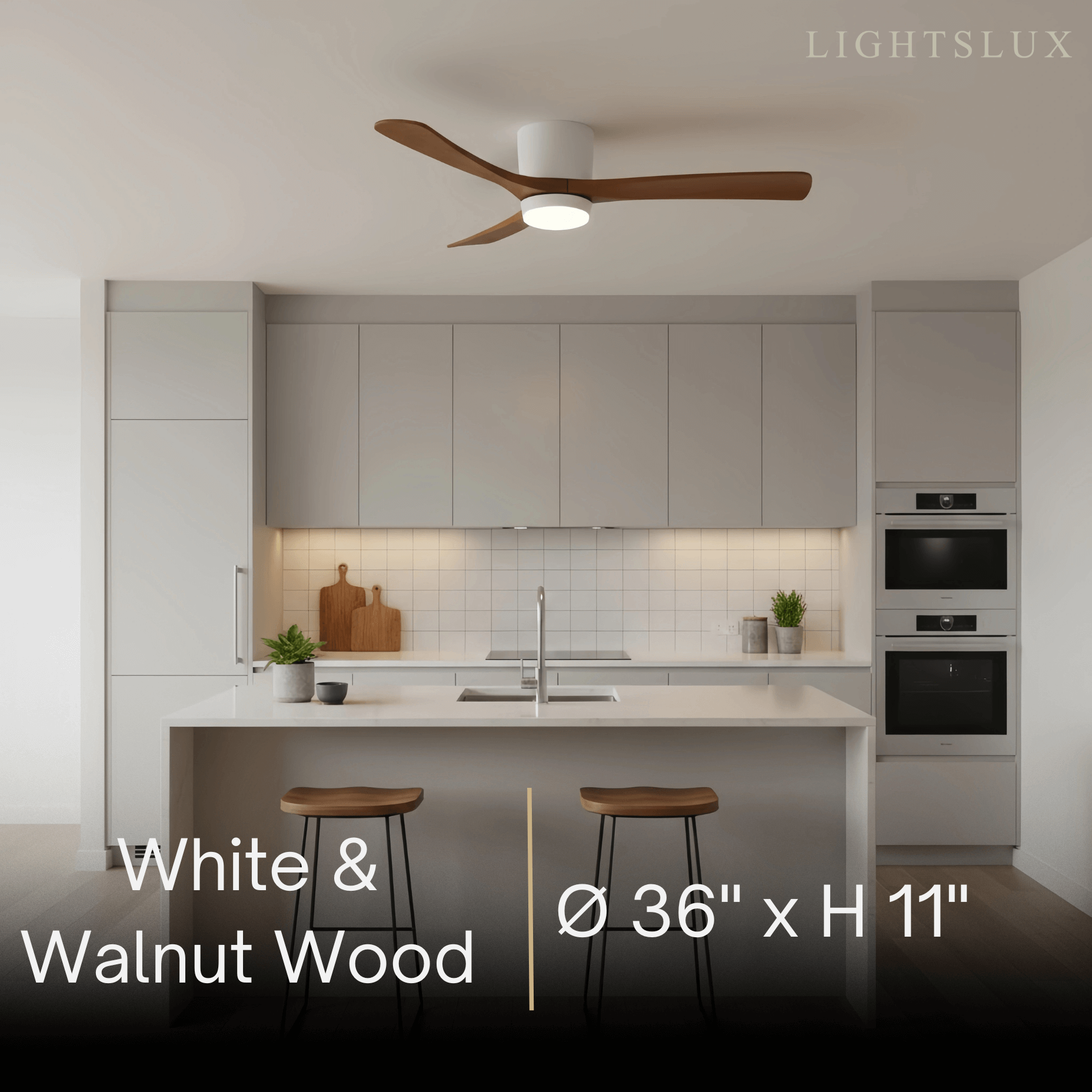 Nordic Ceiling Fan Light – Wood Clean Lines Quiet Airflow for Living Room/Bedroom - Flindria