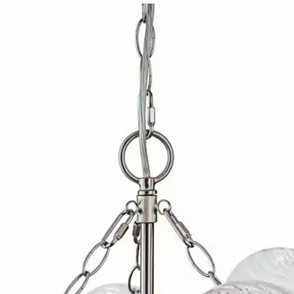 Moderne kroonluchter – bubbel geëtst glas gouden kettingen artistiek voor eetkamer/entree - Flindria