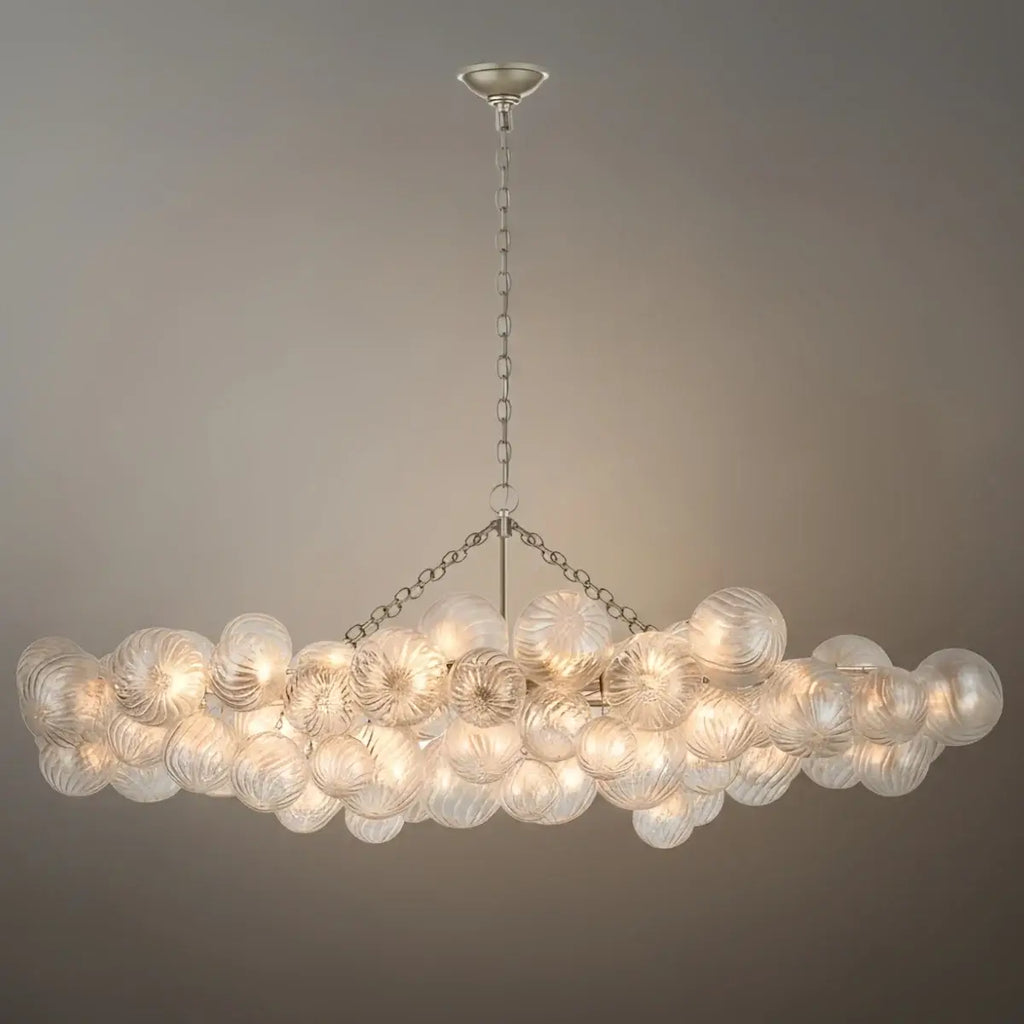 Moderne kroonluchter – bubbel geëtst glas gouden kettingen artistiek voor eetkamer/entree - Flindria