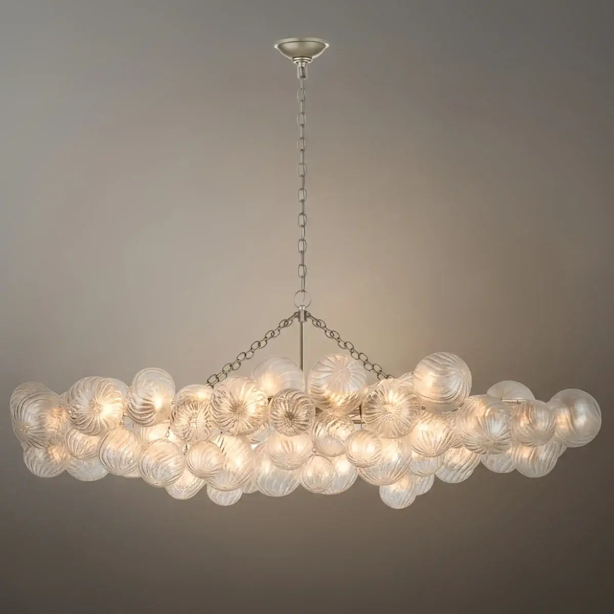 Moderne kroonluchter – bubbel geëtst glas gouden kettingen artistiek voor eetkamer/entree - Flindria