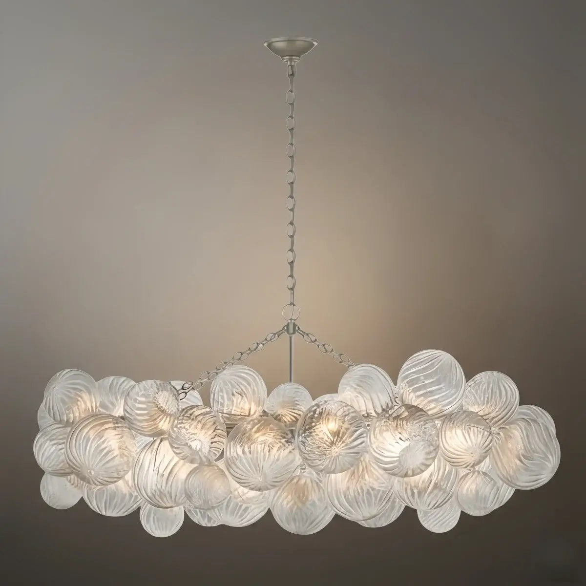 Moderne kroonluchter – bubbel geëtst glas gouden kettingen artistiek voor eetkamer/entree - Flindria