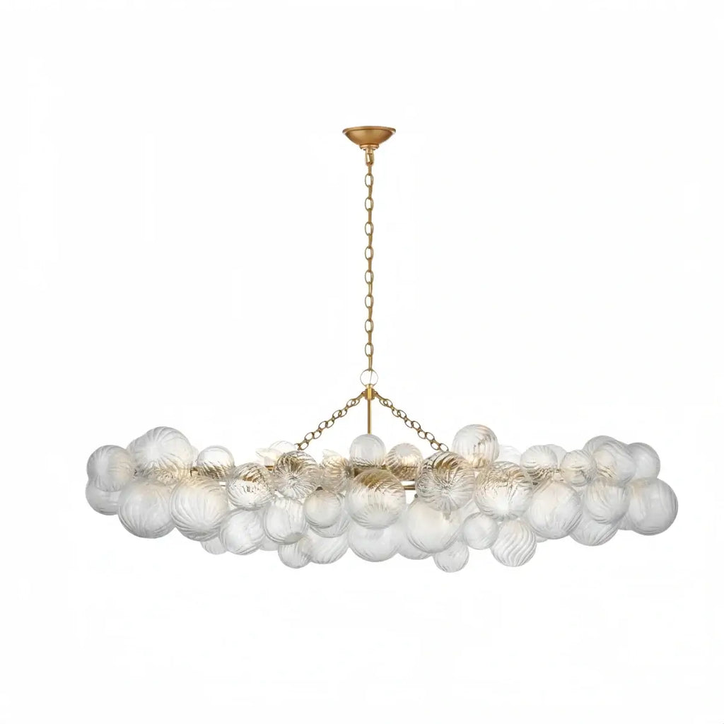 Moderne kroonluchter – bubbel geëtst glas gouden kettingen artistiek voor eetkamer/entree - Flindria
