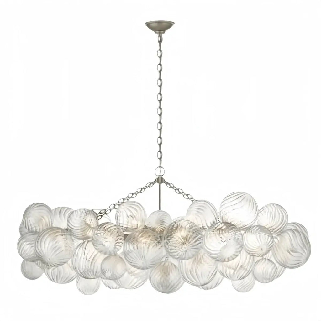 Moderne kroonluchter – bubbel geëtst glas gouden kettingen artistiek voor eetkamer/entree - Flindria