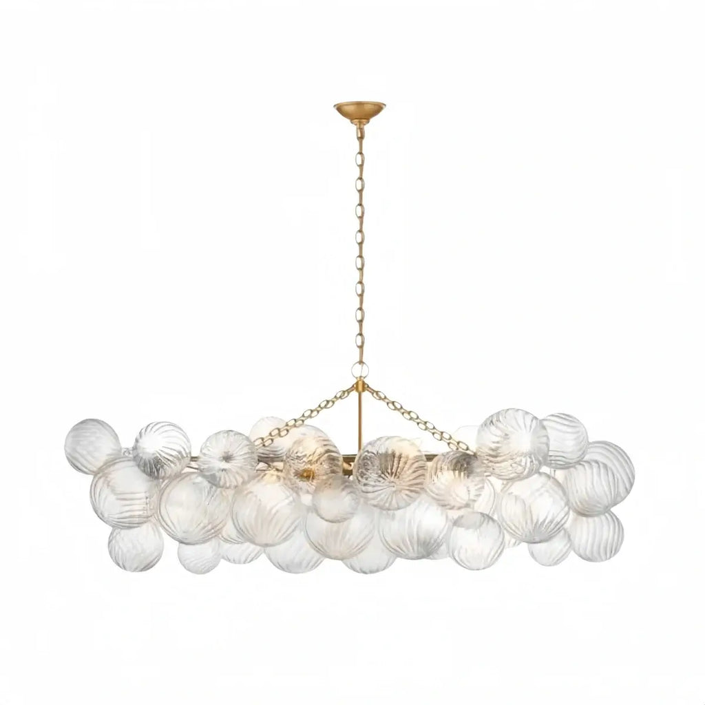 Moderne kroonluchter – bubbel geëtst glas gouden kettingen artistiek voor eetkamer/entree - Flindria
