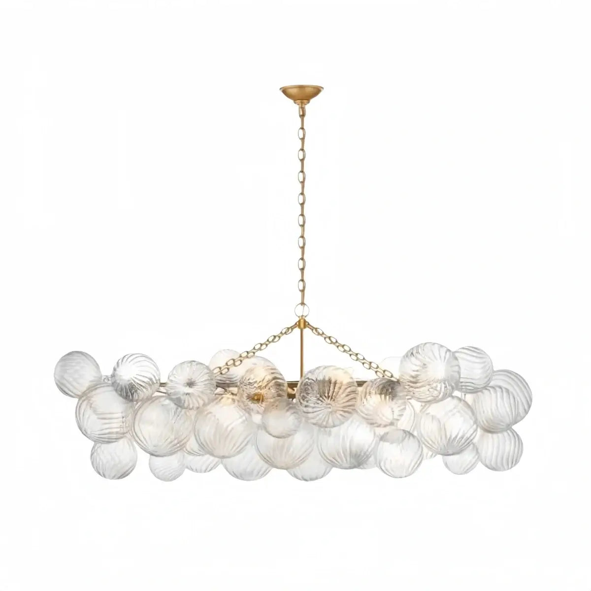 Moderne kroonluchter – bubbel geëtst glas gouden kettingen artistiek voor eetkamer/entree - Flindria
