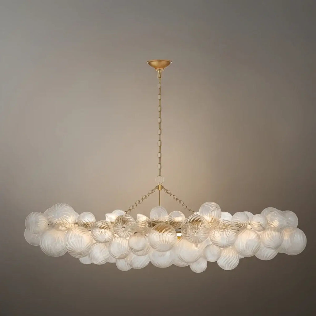 Moderne kroonluchter – bubbel geëtst glas gouden kettingen artistiek voor eetkamer/entree - Flindria