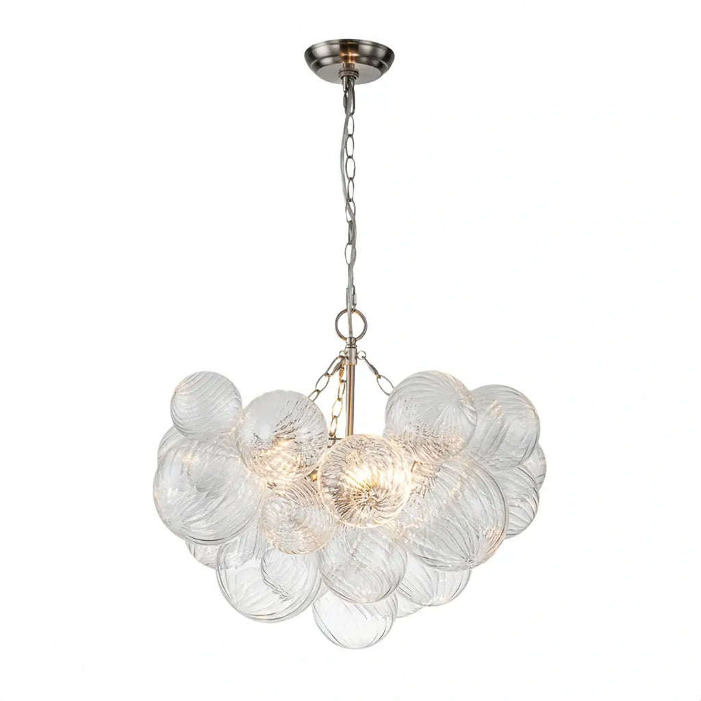 Moderne kroonluchter – bubbel geëtst glas gouden kettingen artistiek voor eetkamer/entree - Flindria
