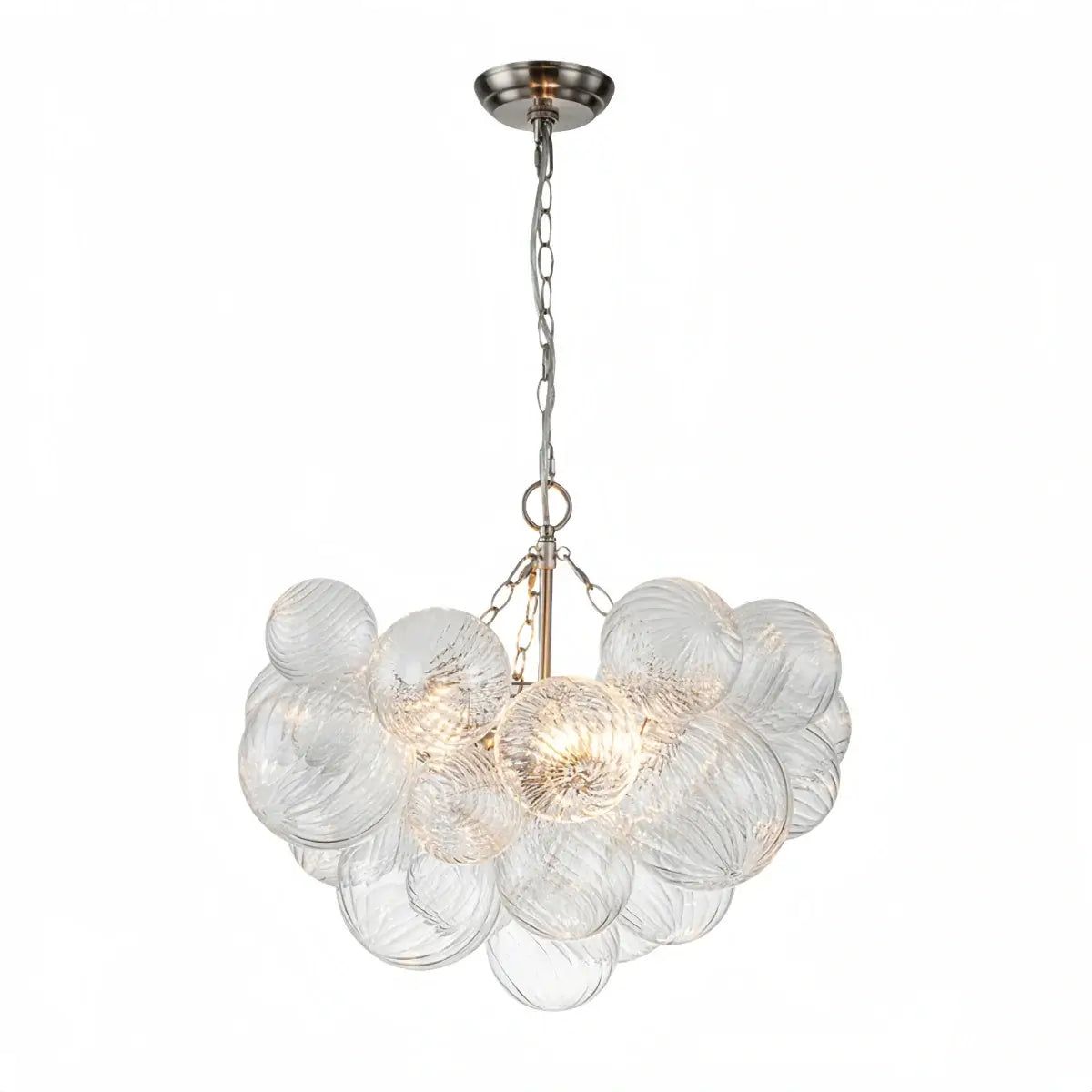 Moderne kroonluchter – bubbel geëtst glas gouden kettingen artistiek voor eetkamer/entree - Flindria