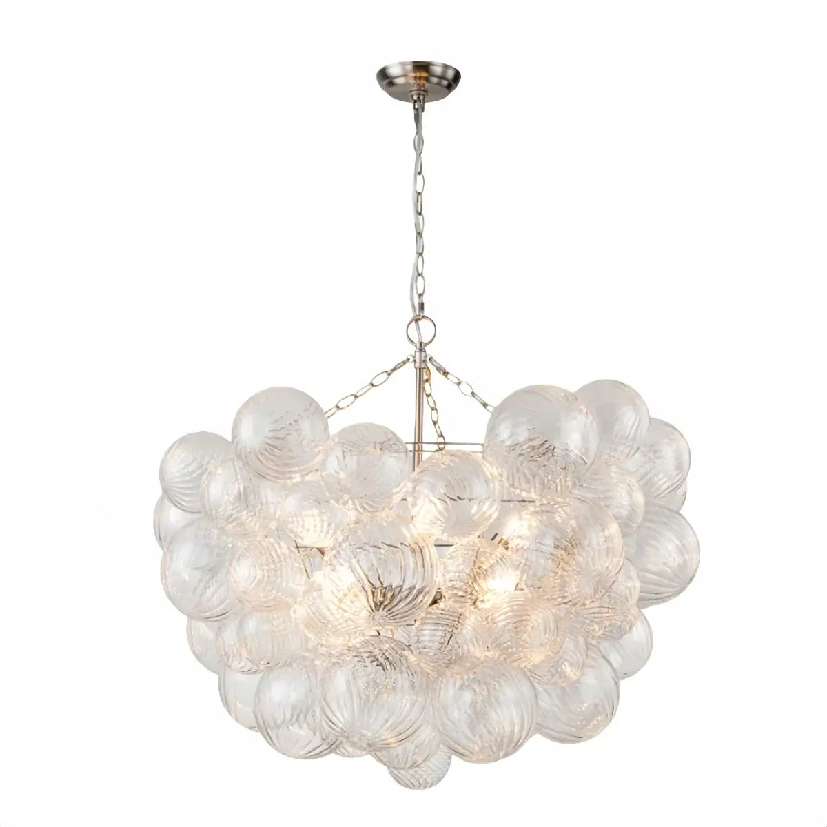 Moderne kroonluchter – bubbel geëtst glas gouden kettingen artistiek voor eetkamer/entree - Flindria
