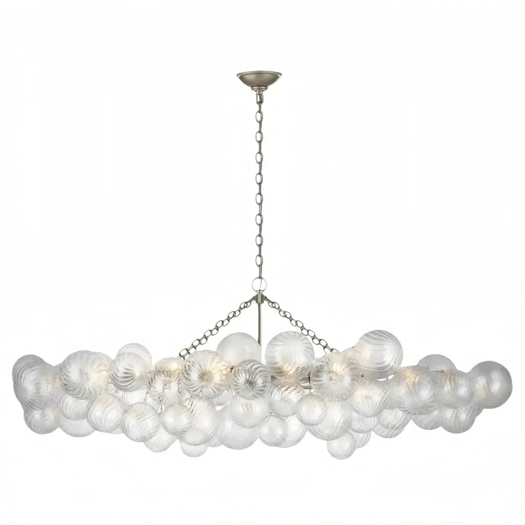 Moderne kroonluchter – bubbel geëtst glas gouden kettingen artistiek voor eetkamer/entree - Flindria