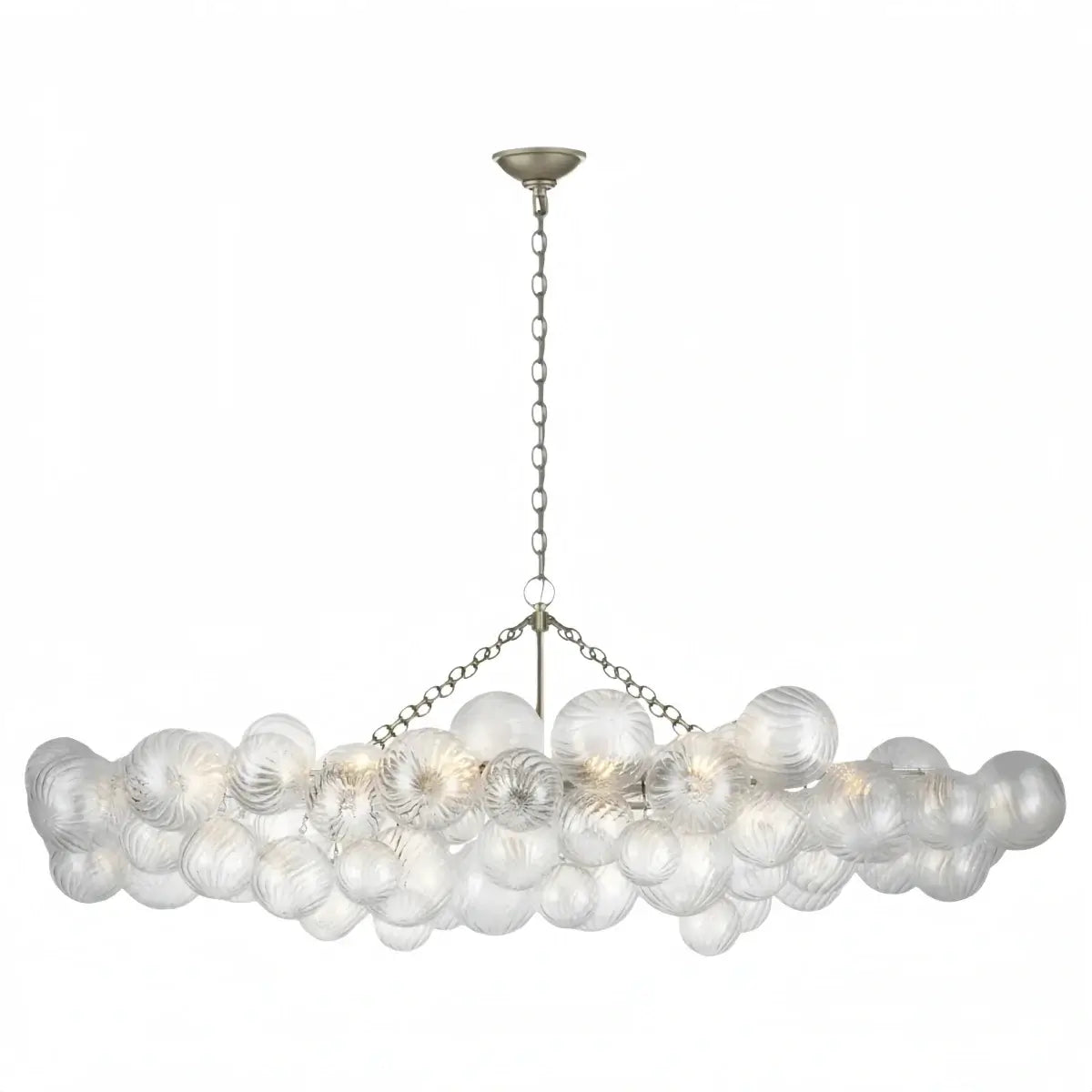 Moderne kroonluchter – bubbel geëtst glas gouden kettingen artistiek voor eetkamer/entree - Flindria