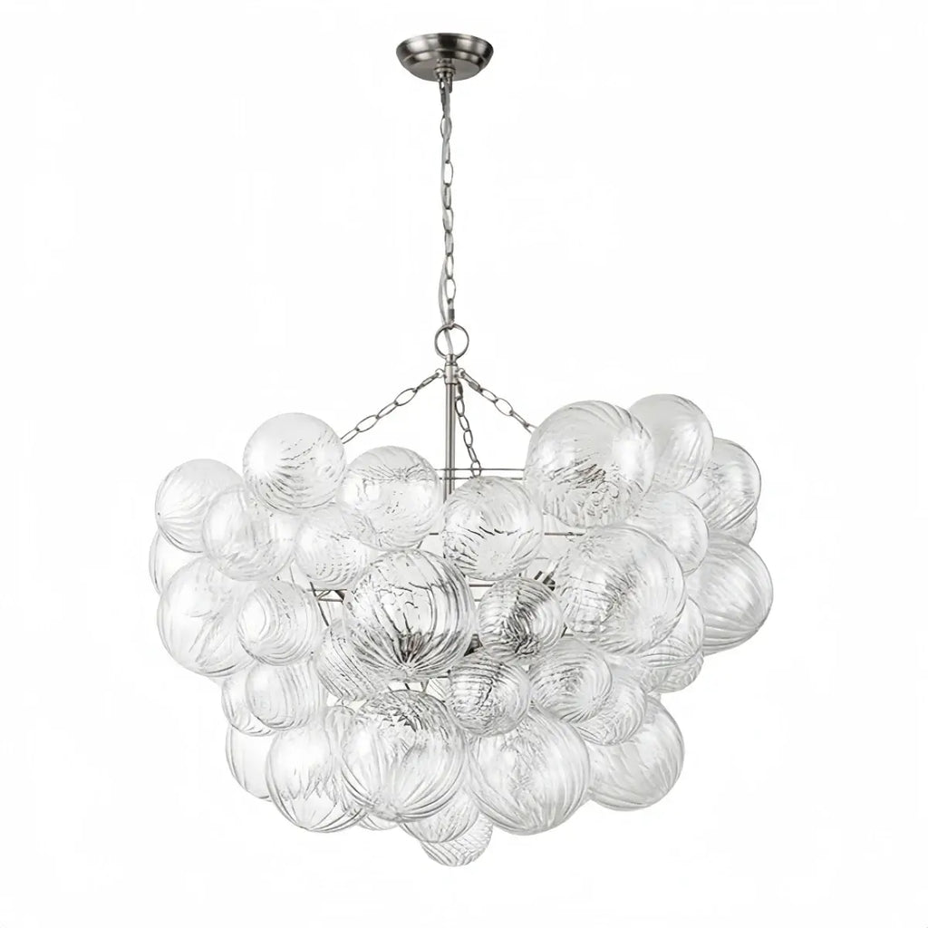 Moderne kroonluchter – bubbel geëtst glas gouden kettingen artistiek voor eetkamer/entree - Flindria
