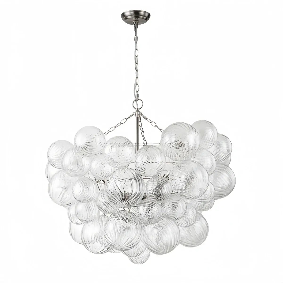 Moderne kroonluchter – bubbel geëtst glas gouden kettingen artistiek voor eetkamer/entree - Flindria