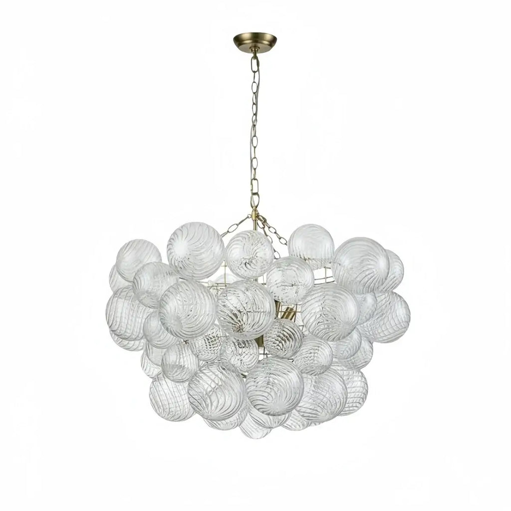 Moderne kroonluchter – bubbel geëtst glas gouden kettingen artistiek voor eetkamer/entree - Flindria