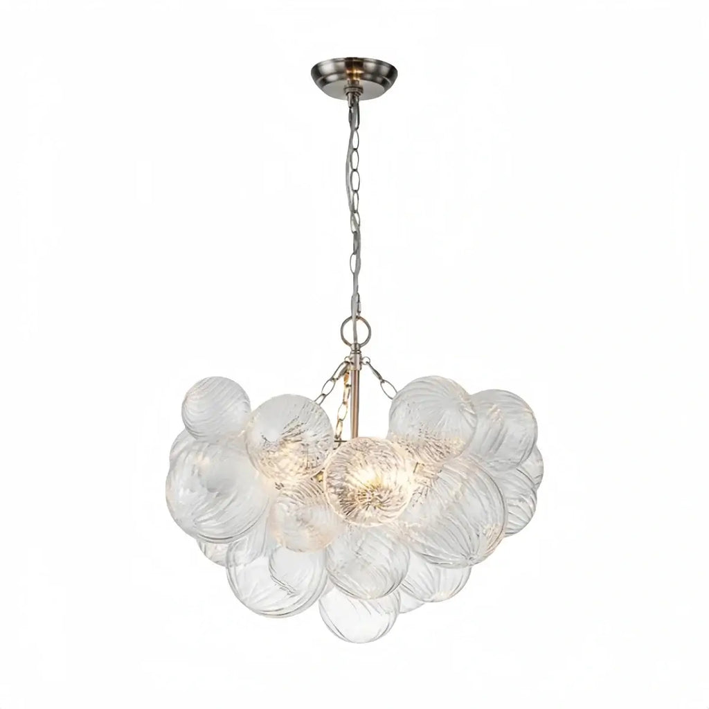 Moderne kroonluchter – bubbel geëtst glas gouden kettingen artistiek voor eetkamer/entree - Flindria